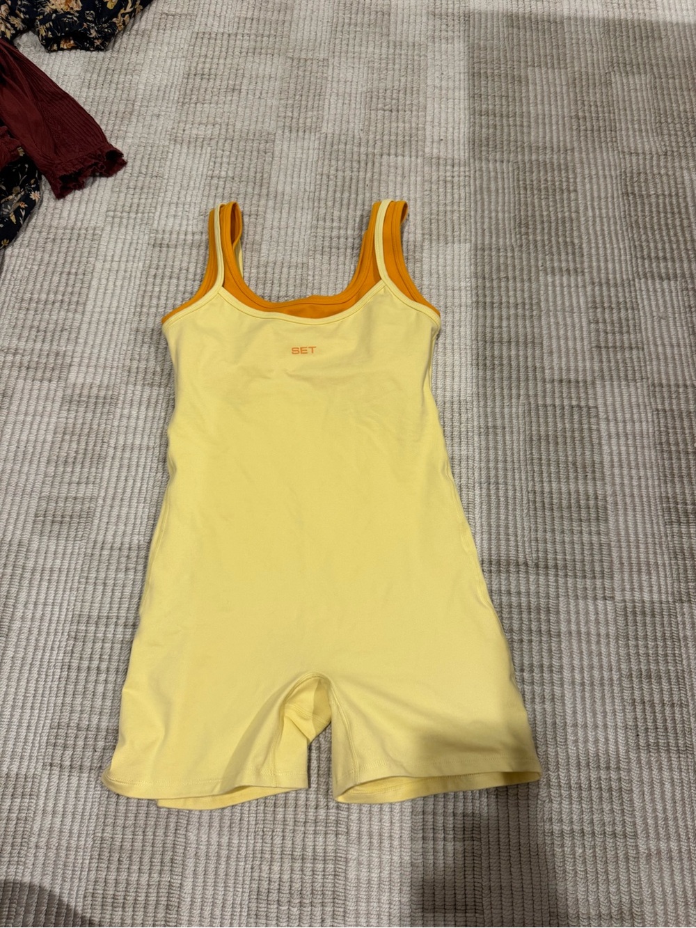 SET Active Yellow and Orange Tank Romper Sports Bra
